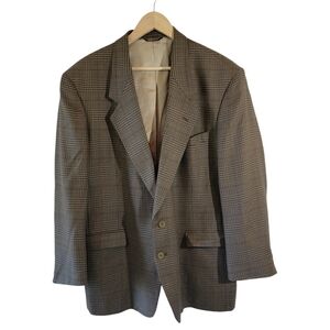 NINO CERRUTI Rue Royale Men's  Houndstooth Wool  Blazer Suit Size 44R Business